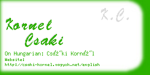 kornel csaki business card